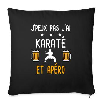 je peux pas j'ai karaté apéro - Housse de coussin décorative 45 x 45 cm - noir - Devant