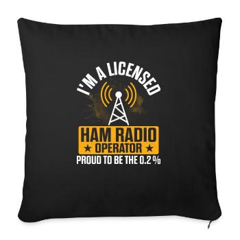 Je suis un opérateur de radio amateur agréé Amateur Enthusi - Housse de coussin décorative 45 x 45 cm - noir - Devant