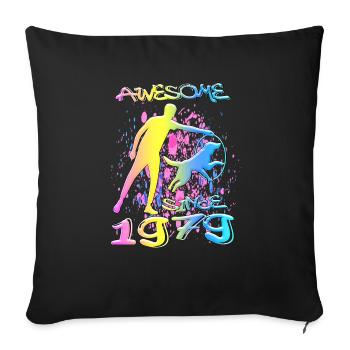 Génial depuis 1979. Agilité, Hundetraining - Housse de coussin décorative 45 x 45 cm - noir - Devant