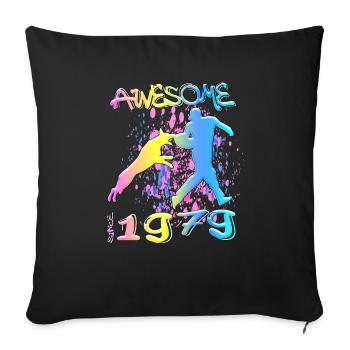 Génial depuis 1979. Agilité, Hundetraining - Housse de coussin décorative 45 x 45 cm - noir - Devant