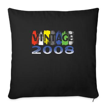 Fantastic since 2008 retro 14th Bitrthday - Sofa pillowcase 17,3'' x 17,3'' (45 x 45 cm) - black - Front
