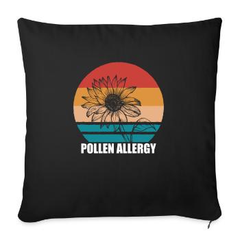 Chemise contre les allergies au pollen Rhume des foins - Housse de coussin décorative 45 x 45 cm - noir - Devant