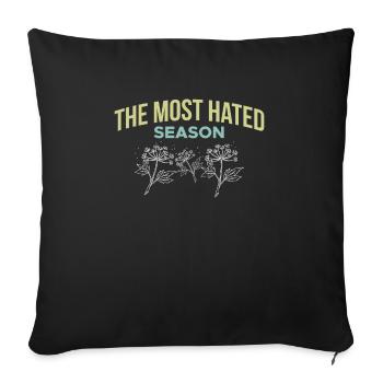 La saison la plus détestée : le pollen : le rhume des foins - Housse de coussin décorative 45 x 45 cm - noir - Devant