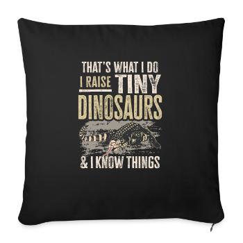 Lézard Tegu Herpétologiste - Housse de coussin décorative 45 x 45 cm - noir - Devant