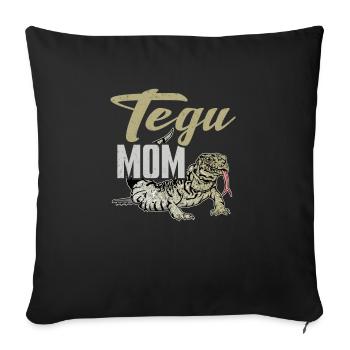 Lézard Tegu Herpétologiste - Housse de coussin décorative 45 x 45 cm - noir - Devant