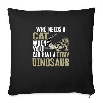 Lézard Tegu Herpétologiste - Housse de coussin décorative 45 x 45 cm - noir - Devant