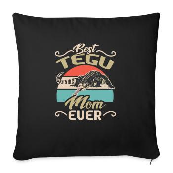 Lézard Tegu Herpétologiste - Housse de coussin décorative 45 x 45 cm - noir - Devant