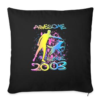 Awesome since 2003. Agility, Hundetraining - Sofa pillowcase 17,3'' x 17,3'' (45 x 45 cm) - black - Front