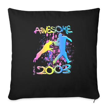 Awesome since 2003. Agility, Hundetraining - Sofa pillowcase 17,3'' x 17,3'' (45 x 45 cm) - black - Front