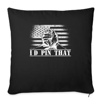 Armwrestler USA Flag Handwrestling - Sofa pillowcase 17,3'' x 17,3'' (45 x 45 cm) - black - Front