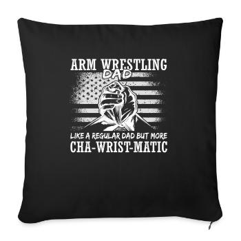 Armwrestler USA Flag Handwrestling - Sofa pillowcase 17,3'' x 17,3'' (45 x 45 cm) - black - Front