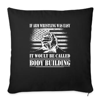 Armwrestler USA Flag Handwrestling - Sofa pillowcase 17,3'' x 17,3'' (45 x 45 cm) - black - Front