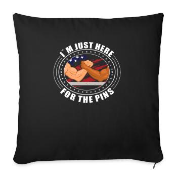 Armwrestler USA Flag Handwrestling - Sofa pillowcase 17,3'' x 17,3'' (45 x 45 cm) - black - Front