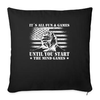 Armwrestler USA Flag Handwrestling - Sofa pillowcase 17,3'' x 17,3'' (45 x 45 cm) - black - Front