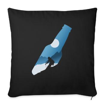 Après-ski Bière Ski Montagne Ski - Housse de coussin décorative 45 x 45 cm - noir - Devant