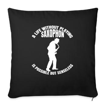 Saxophone Saxophone Music Saxophonist Instrument - Sofa pillowcase 17,3'' x 17,3'' (45 x 45 cm) - black - Front
