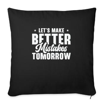 Erreurs La vie Citations Imperfection Sagesse - Housse de coussin décorative 45 x 45 cm - noir - Devant