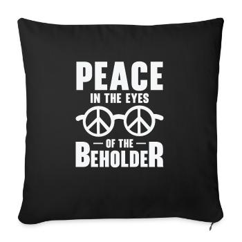 Peace Sign Vintage Glasses Peace Lover Positivity - Sofa pillowcase 17,3'' x 17,3'' (45 x 45 cm) - black - Front