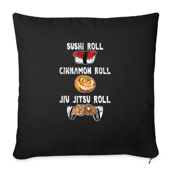 Drôle BJJ Sports Foodie Sushi Cinnamon Jiu Jitsu R - Housse de coussin décorative 45 x 45 cm - noir - Devant