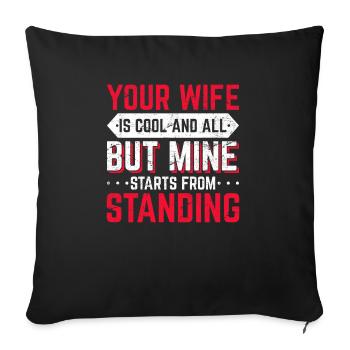 Drôle Jiu Jitsu Mari BJJ Jiu-Jitsu Ma femme est C - Housse de coussin décorative 45 x 45 cm - noir - Devant