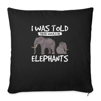 Drôle d’amoureux des éléphants Afrique Animal Zoo Gardien Enfants - Housse de coussin décorative 45 x 45 cm - noir - Devant