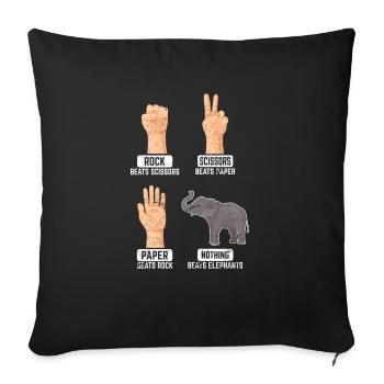 Drôle d’amoureux des éléphants Afrique Gardien de zoo Animal Enfants - Housse de coussin décorative 45 x 45 cm - noir - Devant