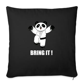 Karate Panda - Karate Japanische Kampfsportarten - Sofakissenbezug 45 x 45 cm - Schwarz - Vorne