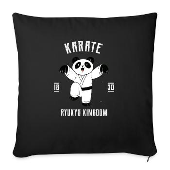Karate Panda mit Gürtel - Karate Japanische - Sofakissenbezug 45 x 45 cm - Schwarz - Vorne