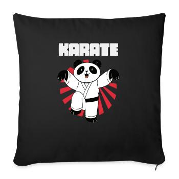 Karate Panda - Karate Japan Kämpfen - Sofakissenbezug 45 x 45 cm - Schwarz - Vorne