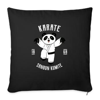 Lustiger Karate Panda - Karate Japanische - Sofakissenbezug 45 x 45 cm - Schwarz - Vorne