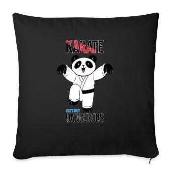 Niedlicher, aber gefährlicher Karate-Panda - Sofakissenbezug 45 x 45 cm - Schwarz - Vorne