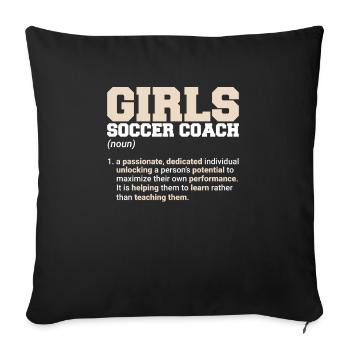 Girls Soccer Coach Soccer Lover Soccer Mom Women's - Sofa pillowcase 17,3'' x 17,3'' (45 x 45 cm) - black - Front