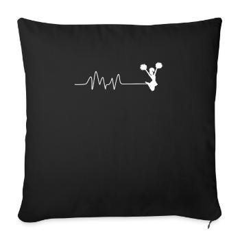 Herzschlag Herzlinie Herzfrequenz Cheerleading - Sofakissenbezug 45 x 45 cm - Schwarz - Vorne