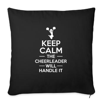 Keep Calm The Cheerleader Will Handle It - Sofa pillowcase 17,3'' x 17,3'' (45 x 45 cm) - black - Front