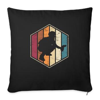 Receveurs de baseball vintage Receveur de baseball Softbal - Housse de coussin décorative 45 x 45 cm - noir - Devant