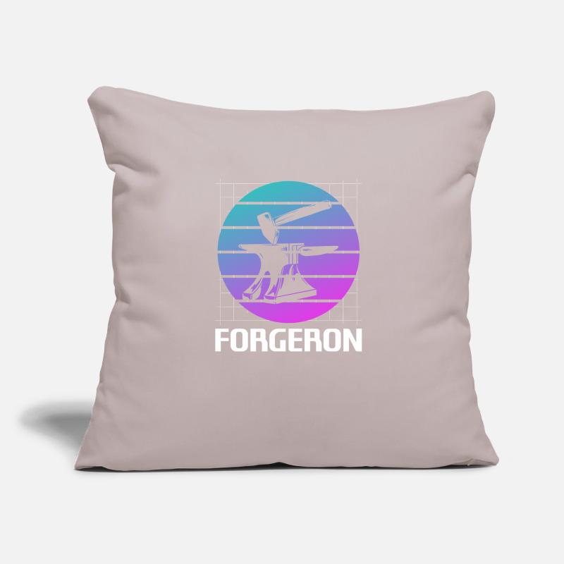 Retro Forgeron Forge Housse de coussin décorative 45 x 45 cm