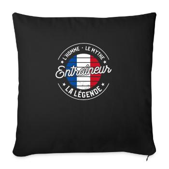 Entraîneur L'Homme Le Mythe La Légende Coach - Housse de coussin décorative 45 x 45 cm - noir - Devant