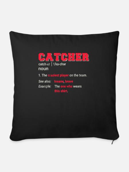 Baseball Catcher Softball Catcher Player Funny - Sofakissenbezug 45 x 45 cm - Schwarz