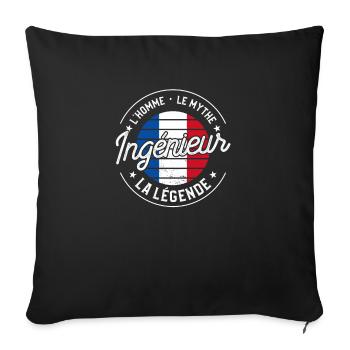 Ingénieur L'Homme Le Mythe La Légende Ingénierie - Housse de coussin décorative 45 x 45 cm - noir - Devant
