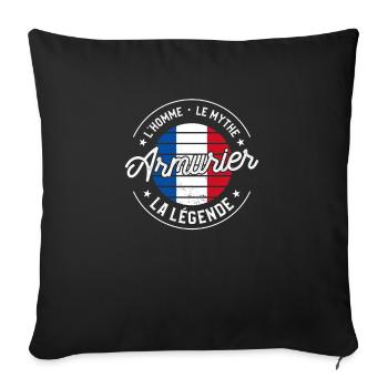 Armurier L'Homme Le Mythe La Légende Armureri - Housse de coussin décorative 45 x 45 cm - noir - Devant