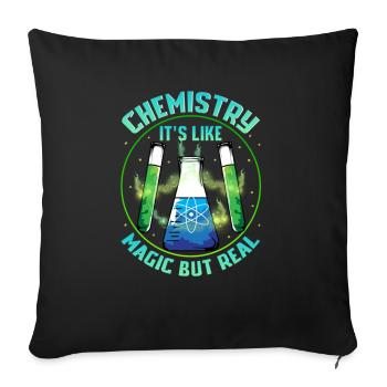 Funny Chemistry It s Like Magic But Real - Sofa pillowcase 17,3'' x 17,3'' (45 x 45 cm) - black - Front