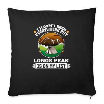 Longs Peak Is On My List Hiking Camping Hiker - Sofa pillowcase 17,3'' x 17,3'' (45 x 45 cm) - black - Front