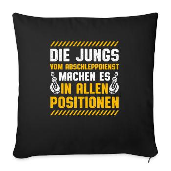 Vom Abschleppdienst Machen Es In Allen Positionen - Sofakissenbezug 45 x 45 cm - Schwarz - Vorne