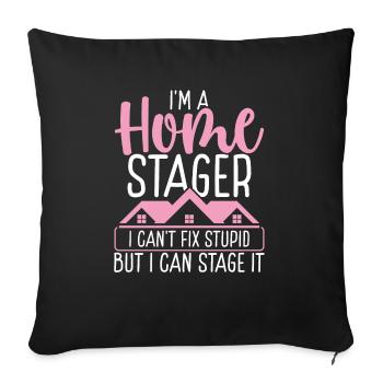 Home Stager Interior Decorator Stylist Staging - Sofa pillowcase 17,3'' x 17,3'' (45 x 45 cm) - black - Front