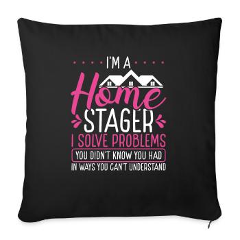 Home Staging solve problems Interior Home Stager - Sofa pillowcase 17,3'' x 17,3'' (45 x 45 cm) - black - Front