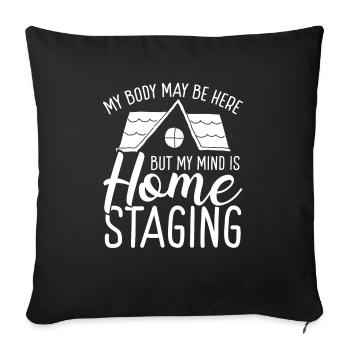 Home Stager interior My Mind is Home Staging - Sofa pillowcase 17,3'' x 17,3'' (45 x 45 cm) - black - Front