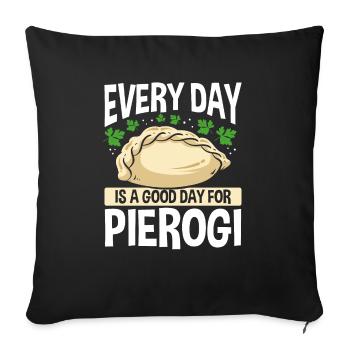 Pierogi Making Every Day est un bon jour pour Pierogi - Housse de coussin décorative 45 x 45 cm - noir - Devant