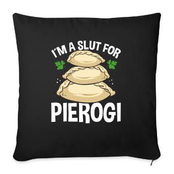 Pierogi Lover Femmes Pierogi Maker Cuisine polonaise - Housse de coussin décorative 45 x 45 cm - noir - Devant