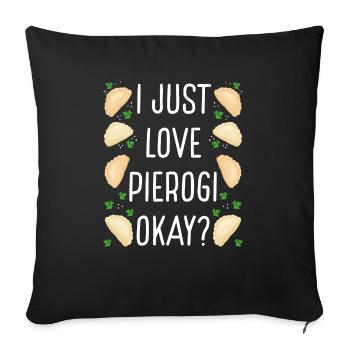 Pierogi MakingJ’adore Pierogi ok traditionnel - Housse de coussin décorative 45 x 45 cm - noir - Devant