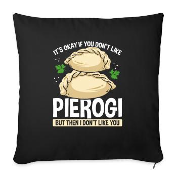 Pierogi Maker Polish Food Pierogi Making Press - Sofa pillowcase 17,3'' x 17,3'' (45 x 45 cm) - black - Front